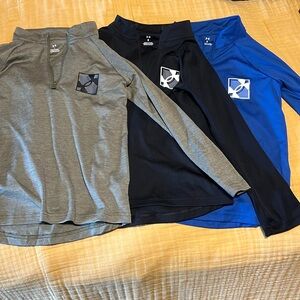 Three quarter zip Under Armour long sleeve tops. Size 6
